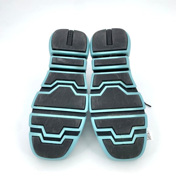 Prada Blue Triangle Logo Square-Toe Lace-Up Chunky Sneakers - Picture 5 of 7